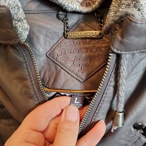 Grey Leather Jacket / Joujou